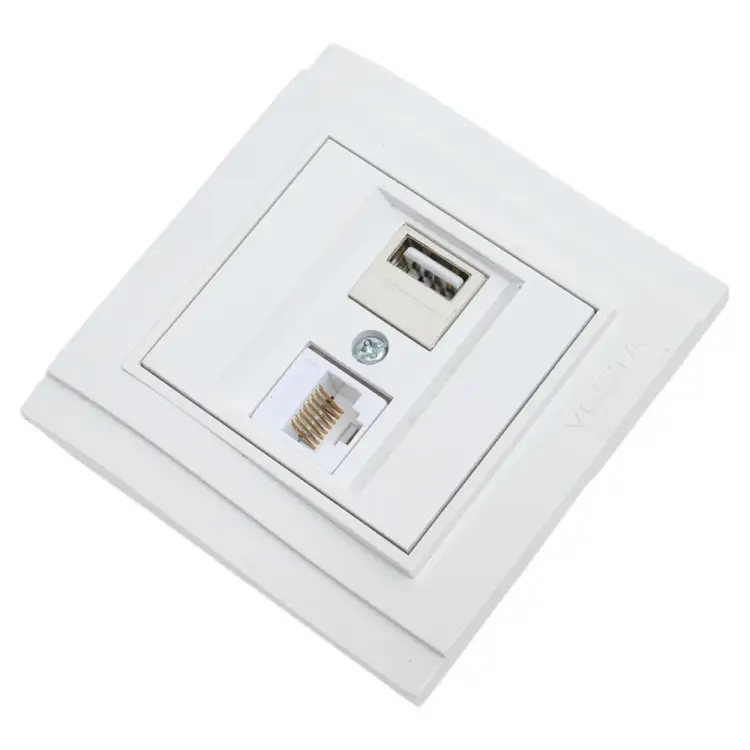 Розетка для USB + сетевого кабеля LAN Vesta Electric Verona FRZ00050302BEL
