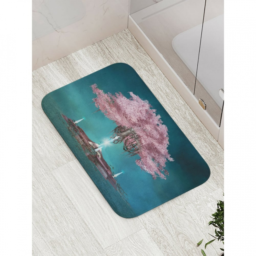 Противоскользящий коврик для ванной, сауны, бассейна JOYARTY Дерево путешествий