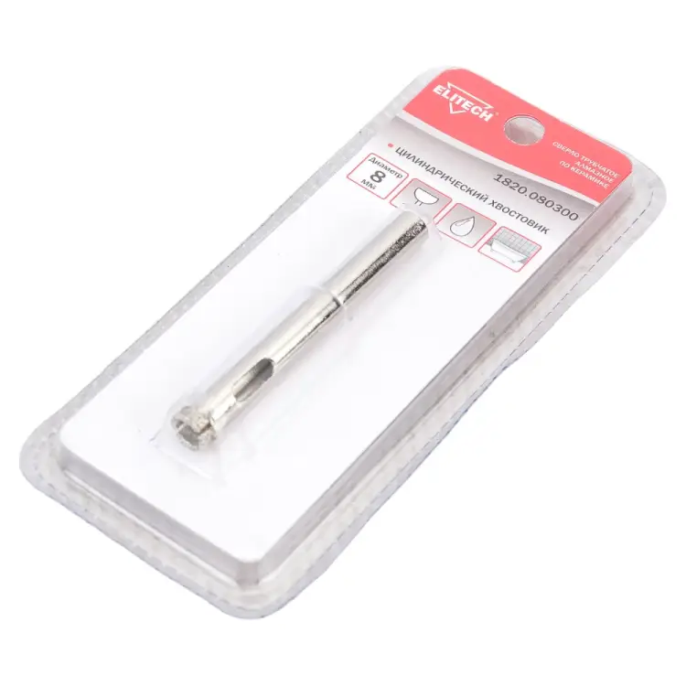 Трубчатое алмазное сверло по керамике Elitech 1820.080300