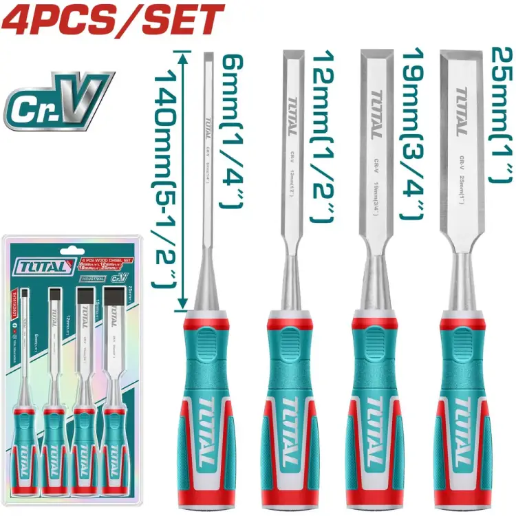 Набор стамесок по дереву TOTAL THT41K0401