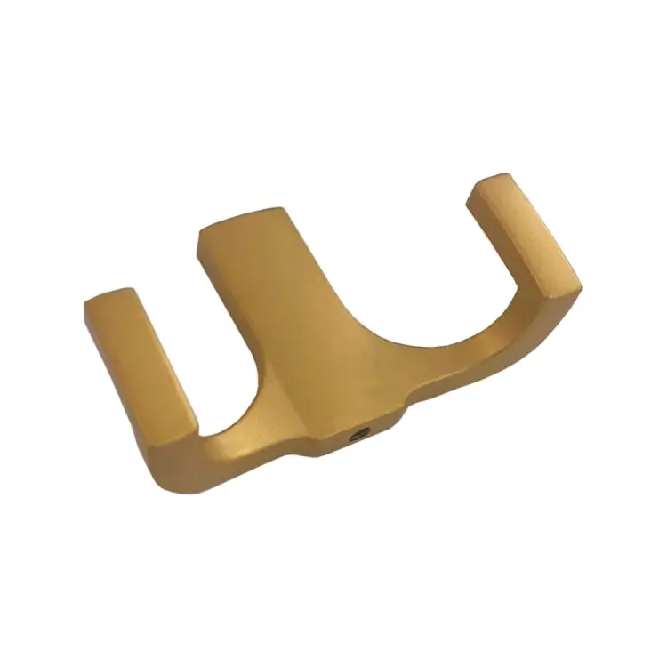 Крючок мебельный Trodos ZY-146B 2-рожковый, сплав ЦАМ, сатиновое золото матовый 302174