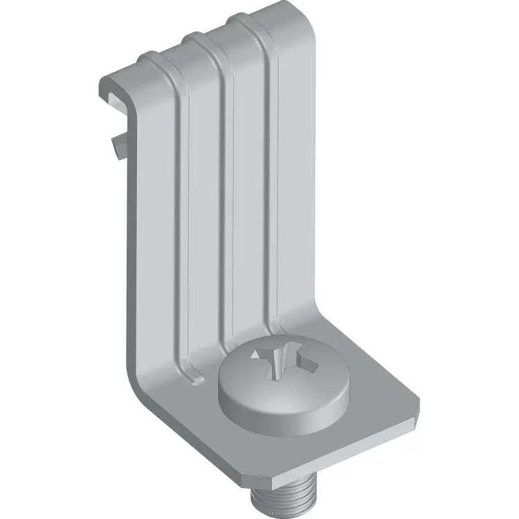 Вертикальный балочный зажим УМС 1-5 мм с отгибом и винтом М6х10 VBZ-1-5-V6-10-G