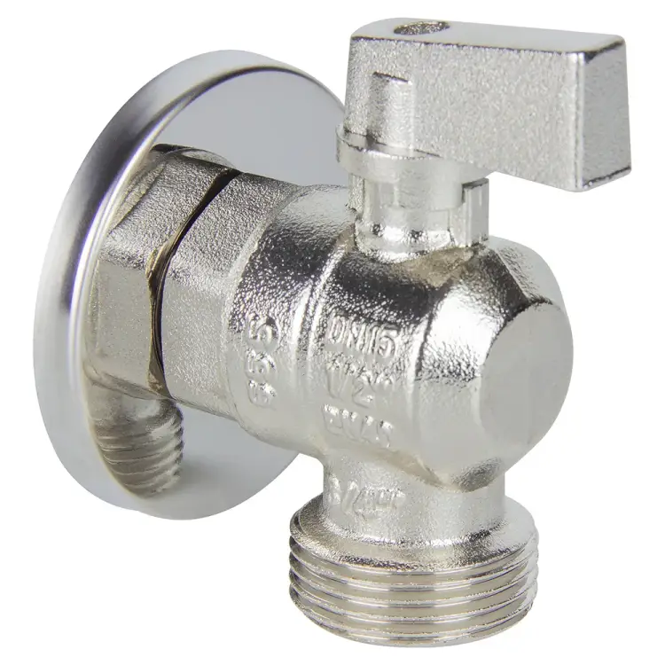 Угловой кран шаровой для стиральной машины TEBO T-КШ.С.555.1234.ХР.CN