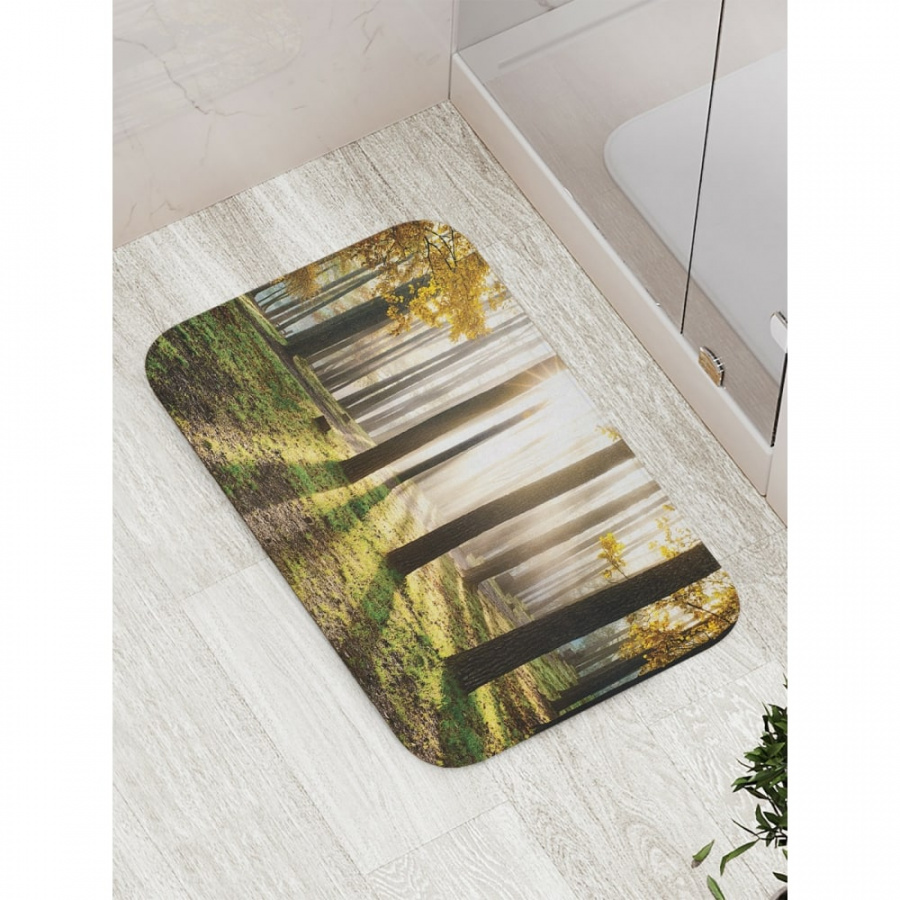 Противоскользящий коврик для ванной, сауны, бассейна JOYARTY Лучистый лес