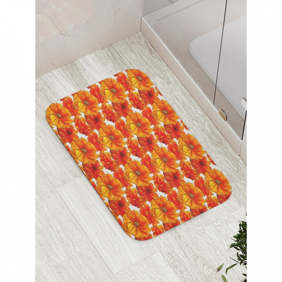 Противоскользящий коврик для ванной, сауны, бассейна JOYARTY Свежие цветы