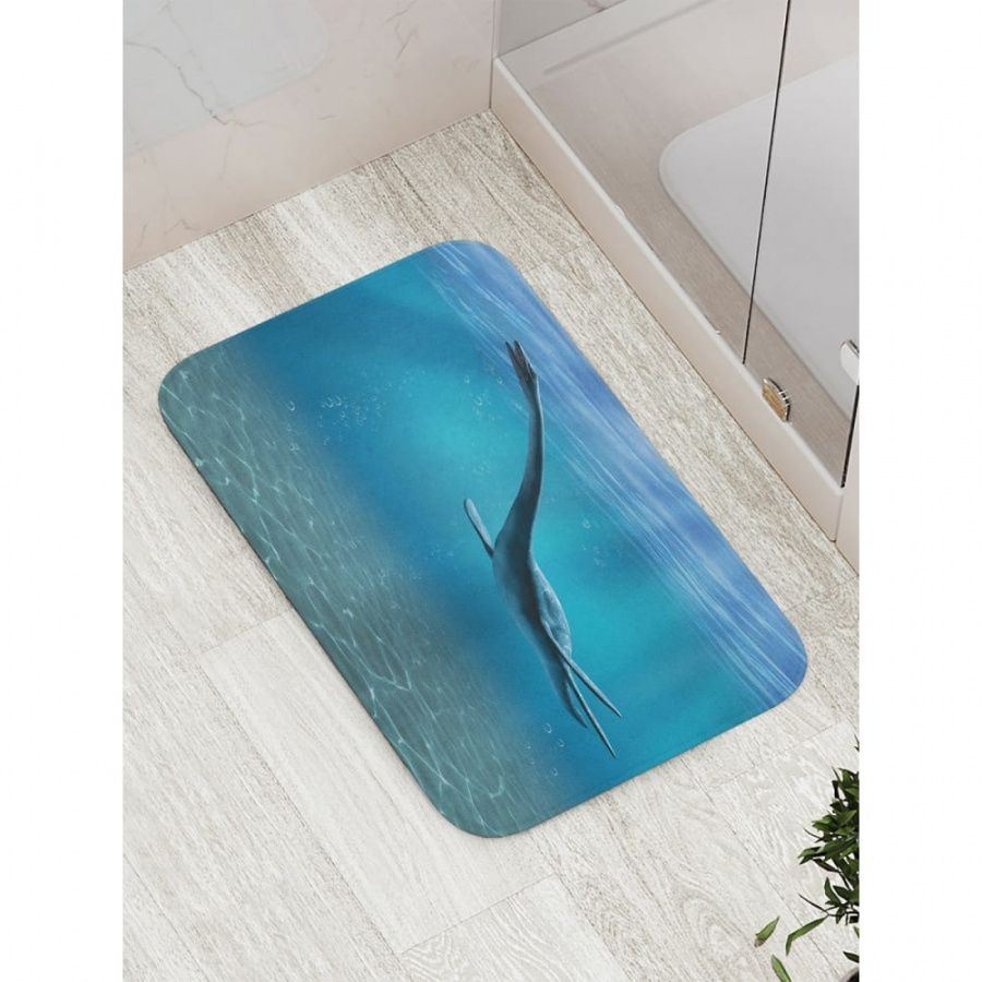 Противоскользящий коврик для ванной, сауны, бассейна JOYARTY Чудище из озера