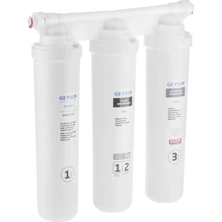 Трёхступенчатый фильтр для мягкой воды Гейзер оптима 66033