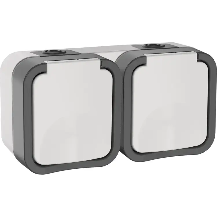 Горизонтальная двйная розетка IEK Tors TS-R26-16-55-G-K41
