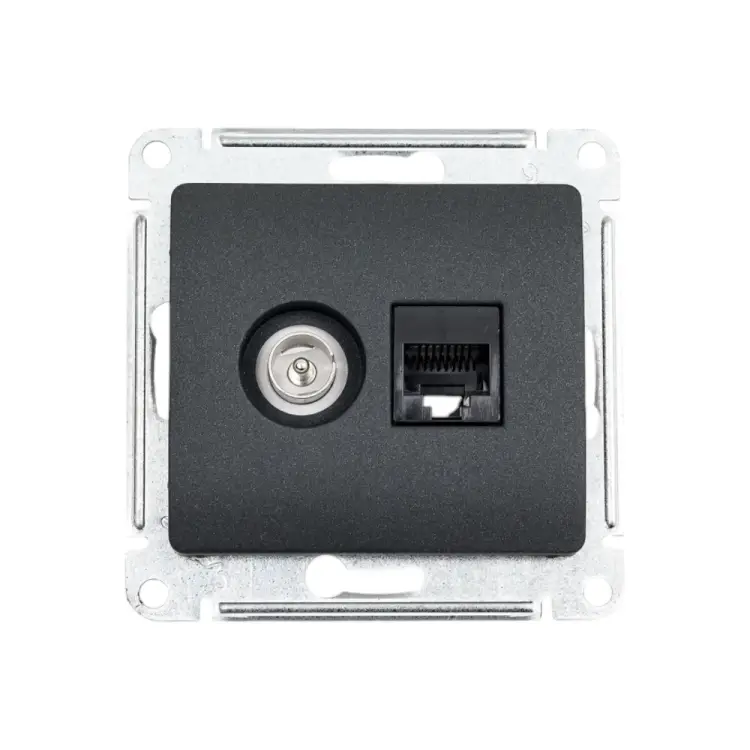 Двойная тв компьютерная розетка Systeme Electric Glossa GSL000789