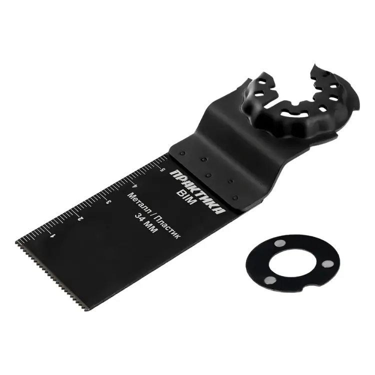 Режущая насадка для МФИ, по металлу и дереву ПРАКТИКА режущая прямая, BiM, 34 мм, мелкий зуб, удлинённая 240-201