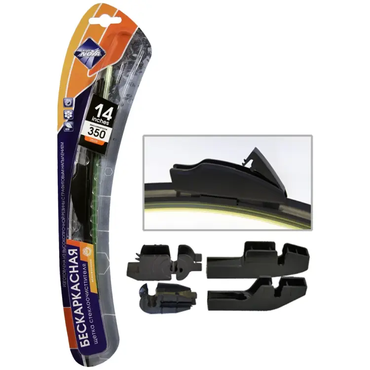 Бескаркасная щетка стеклоочистителя Nova Bright 38658