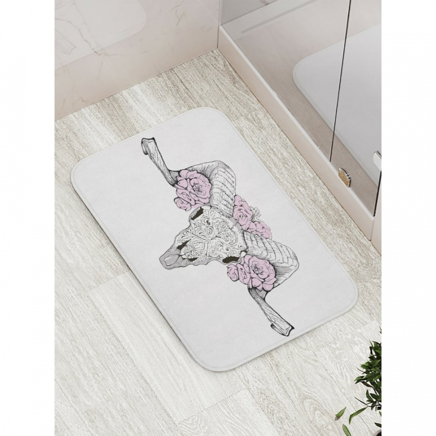 Противоскользящий коврик для ванной, сауны, бассейна JOYARTY Рогатые цветы