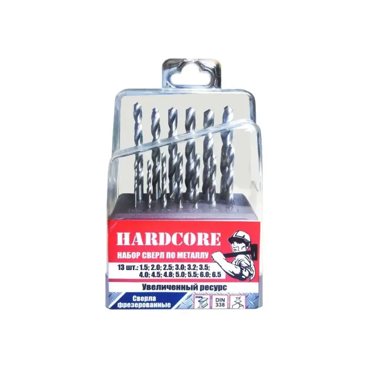 Набор сверл по металлу Hardcore 140000