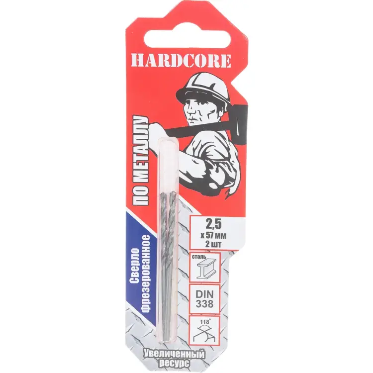 Фрезерованное сверло по металлу Hardcore 140025