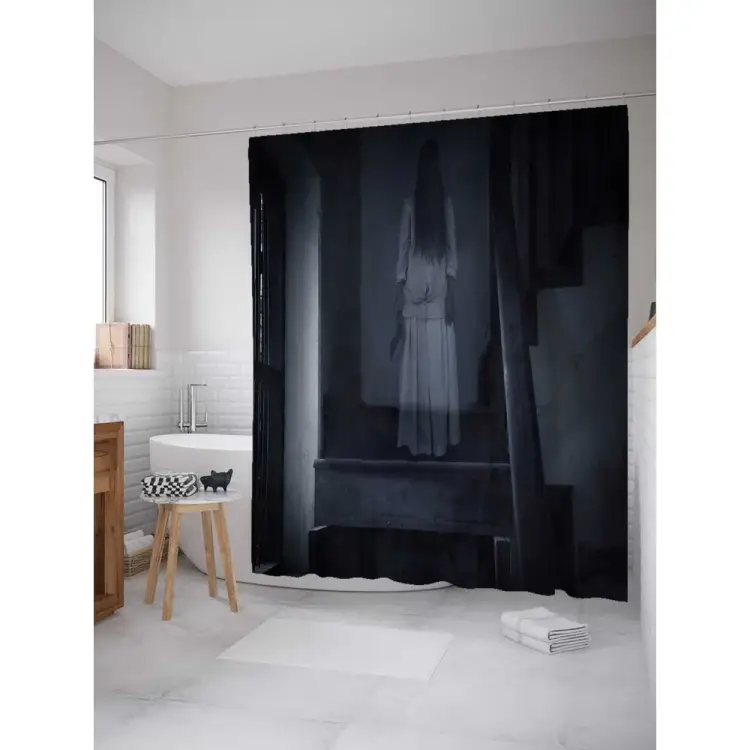 Шторка-занавеска для ванной JOYARTY Призрак на лестнице sc_36695