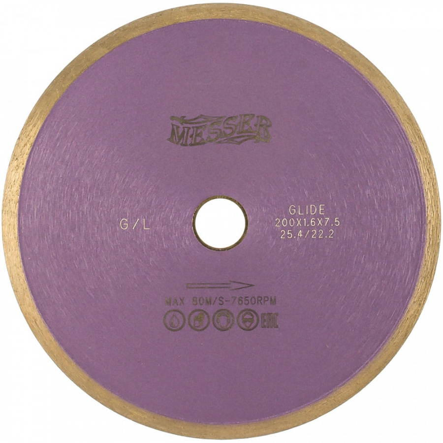 Алмазный диск по граниту MESSER 200D-1.6T-7.5W-25.4/22.2