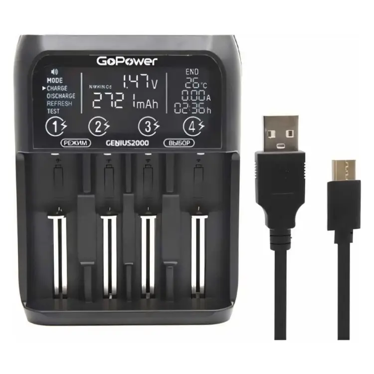 Зарядное устройство для аккумуляторов GoPower Genius2000 00-00017019
