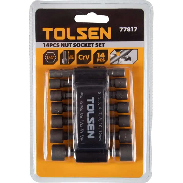 Набор головок шестигранных для шуруповерта TOLSEN 77817