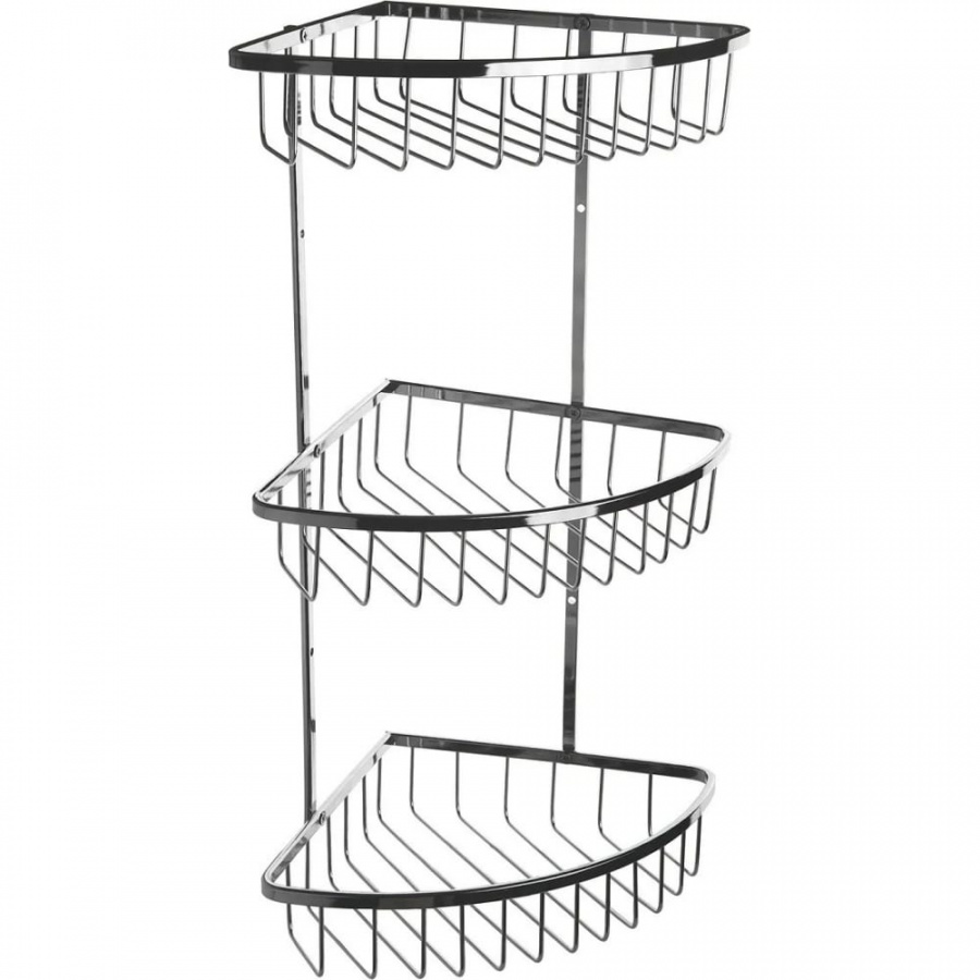 Угловая трехъярусная полка для ванной комнаты Аквалиния A-26
