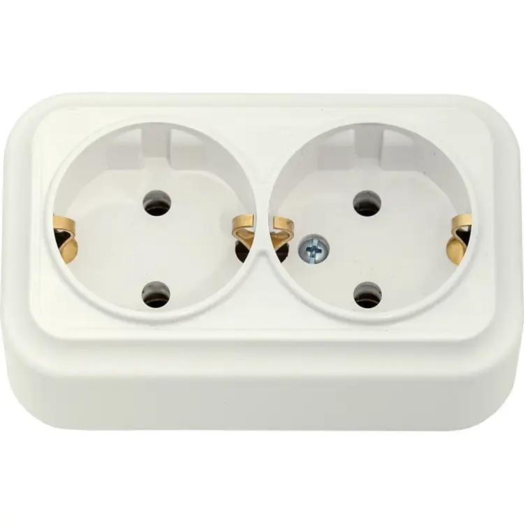 Двухместная розетка BYLECTRICA ВАРИАНТ РА16-0142 бежевый