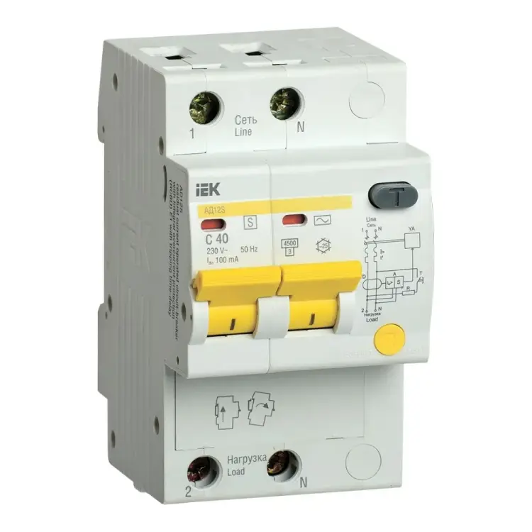 Дифференциальный автомат IEK АД12S MAD13-2-040-C-100