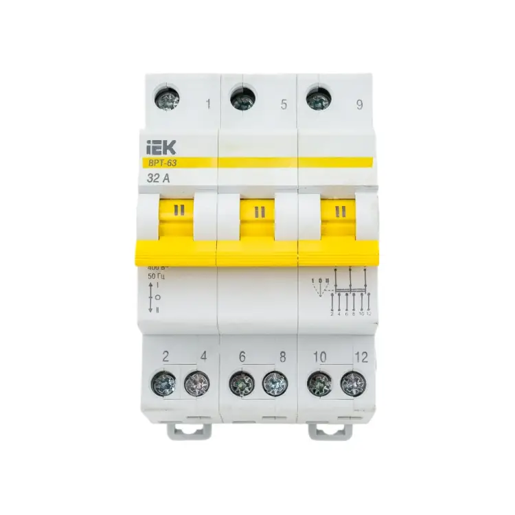 Трехпозиционный выключатель-разъединитель IEK ВРТ-63 MPR10-3-032 Трехпозиционный выключатель-разъединитель IEK ВРТ-63 MPR10-3-032