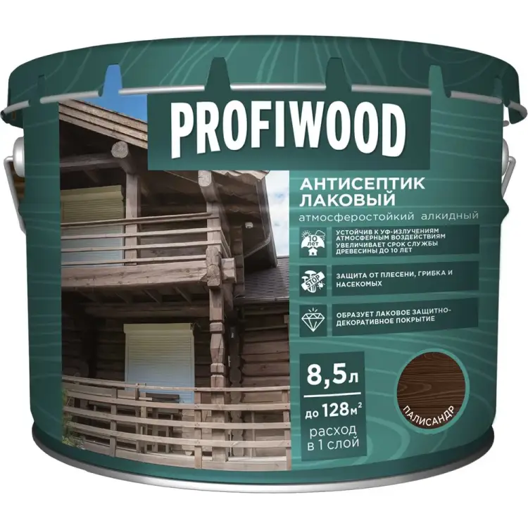 Лаковый тонирующий атмосферостойкий алкидный антисептик Profiwood 67031