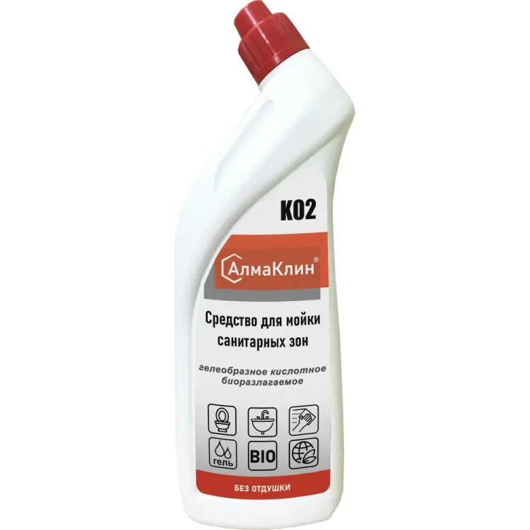 Кислотное моющее средство для санузлов ООО "БАЗОВАЯ ДЕЗИНФЕКЦИЯ" АлмаКлин K02 K02-0,75Л
