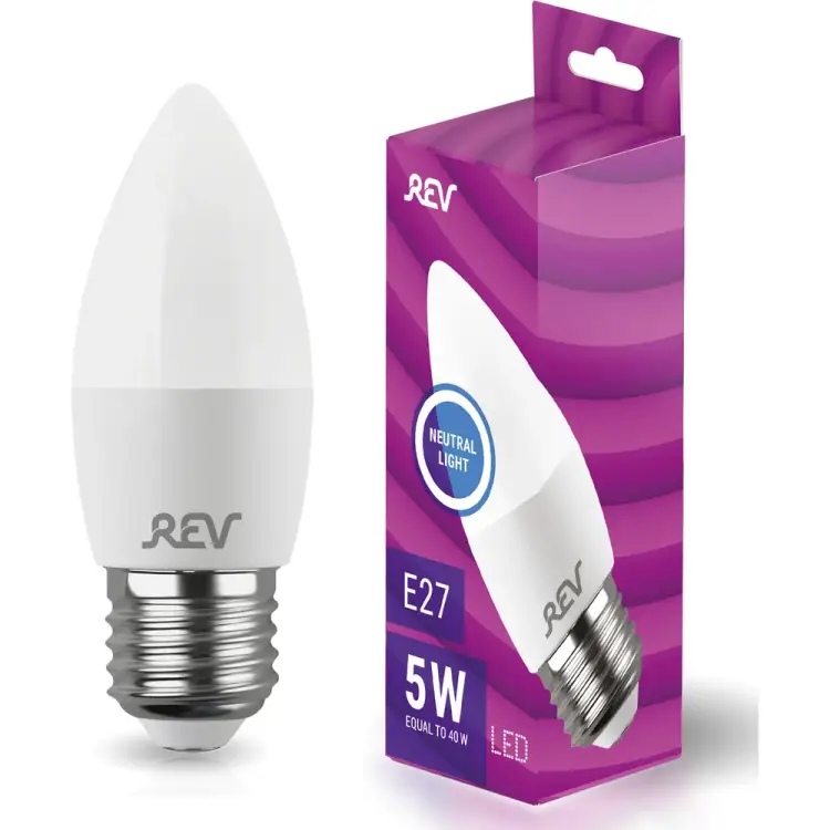 Светодиодная лампа REV FROST LED С37 E27 5Вт 4000K 32274 0