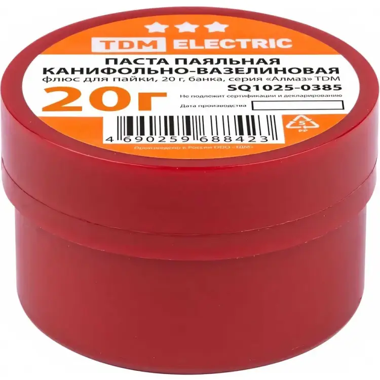 Канифольно-вазелиновая паяльная паста TDM ELECTRIC Алмаз SQ1025-0385 Канифольно-вазелиновая паяльная паста TDM ELECTRIC Алмаз SQ1025-0385