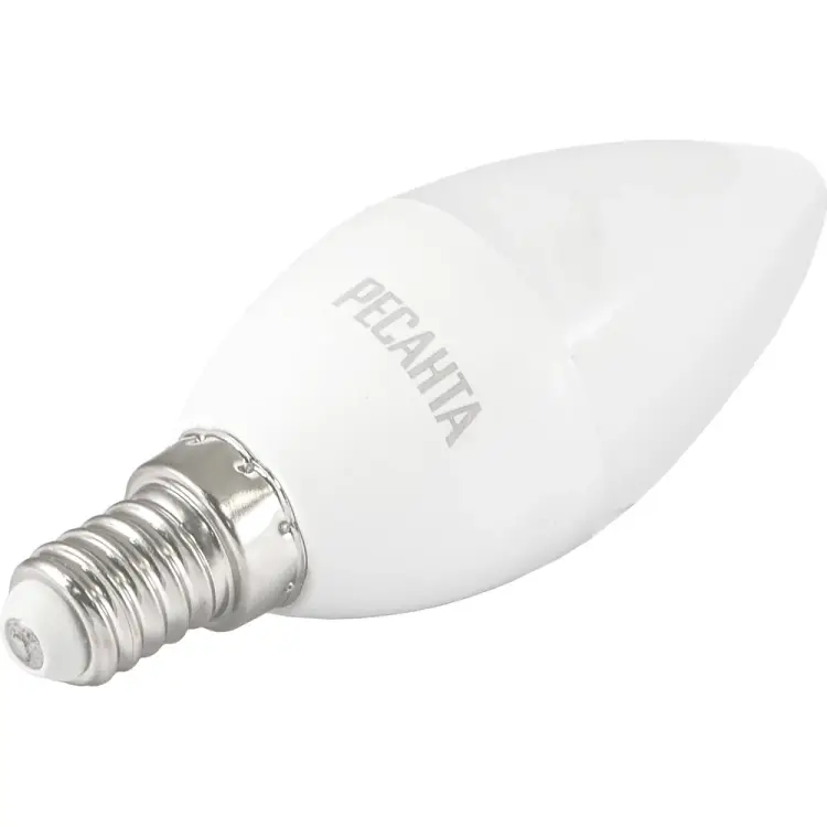 Светодиодная лампа Ресанта LL-R-C37-6W-230-3K-E14 76/1/3