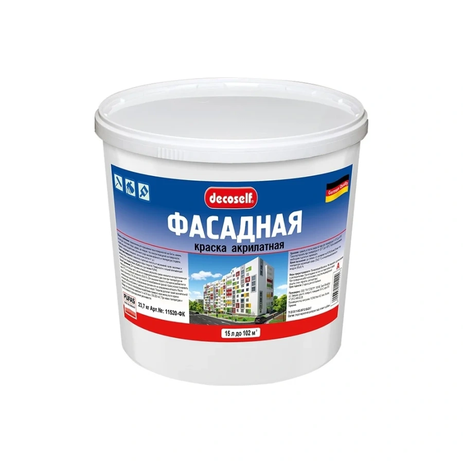 Фасадная морозостойкая краска Pufas Decoself тов-193388