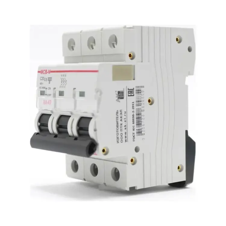 Автоматический выключатель AKEL ВА47-MCB-N-3P-C20-AC 400125