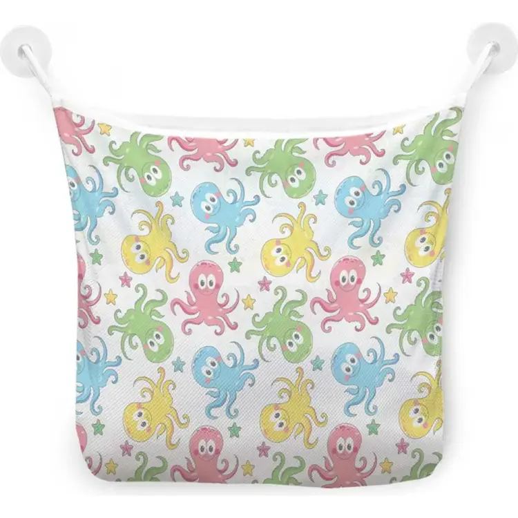 Настенная сетка-органайзер для ванной для игрушек JOYARTY Цветные осьминожки tgb_47940