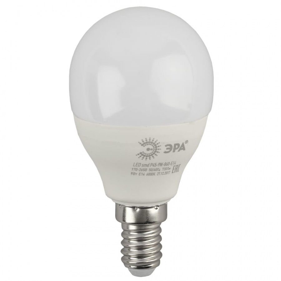 Светодиодная лампа ЭРА LED P45-9W-860-E14