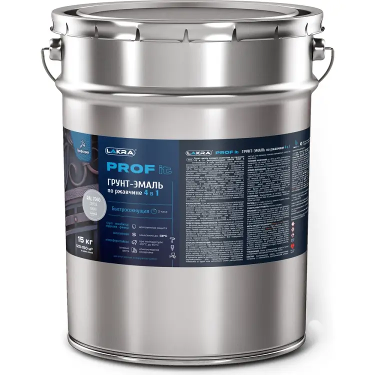 Быстросохнущая грунт-эмаль по ржавчине ЛАКРА Prof it 8311398 ЛА-00001618 Быстросохнущая грунт-эмаль по ржавчине ЛАКРА Prof it 8311398 ЛА-00001618