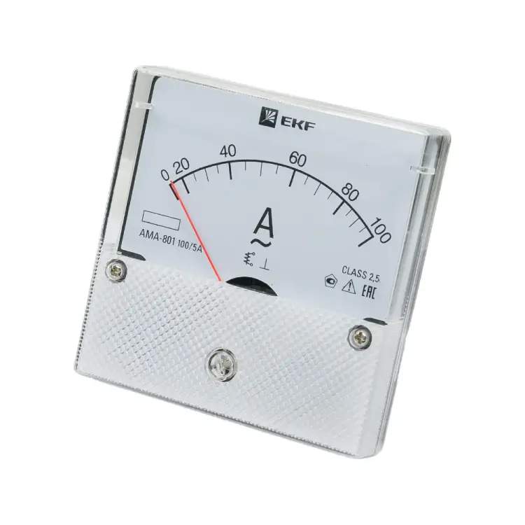 Аналоговый амперметр на панель EKF круглый вырез ama-801-100
