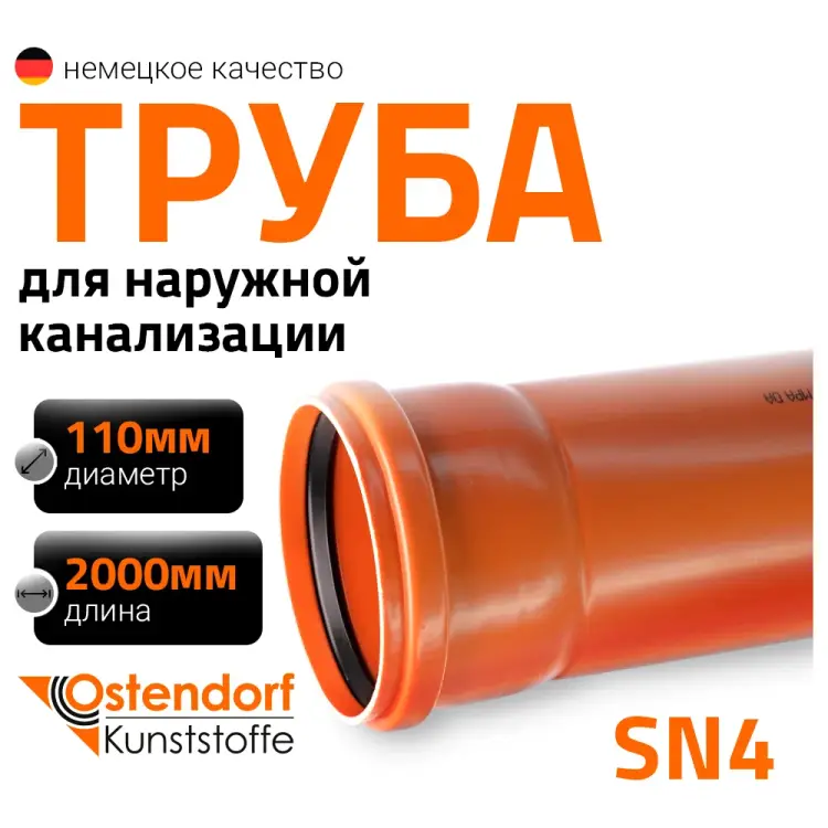 Труба пвх наружной канализации Ostendorf 220020