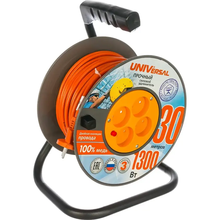 Силовой удлинитель на катушке UNIVersal ВЕМ-250 9634148 Силовой удлинитель на катушке UNIVersal ВЕМ-250 9634148