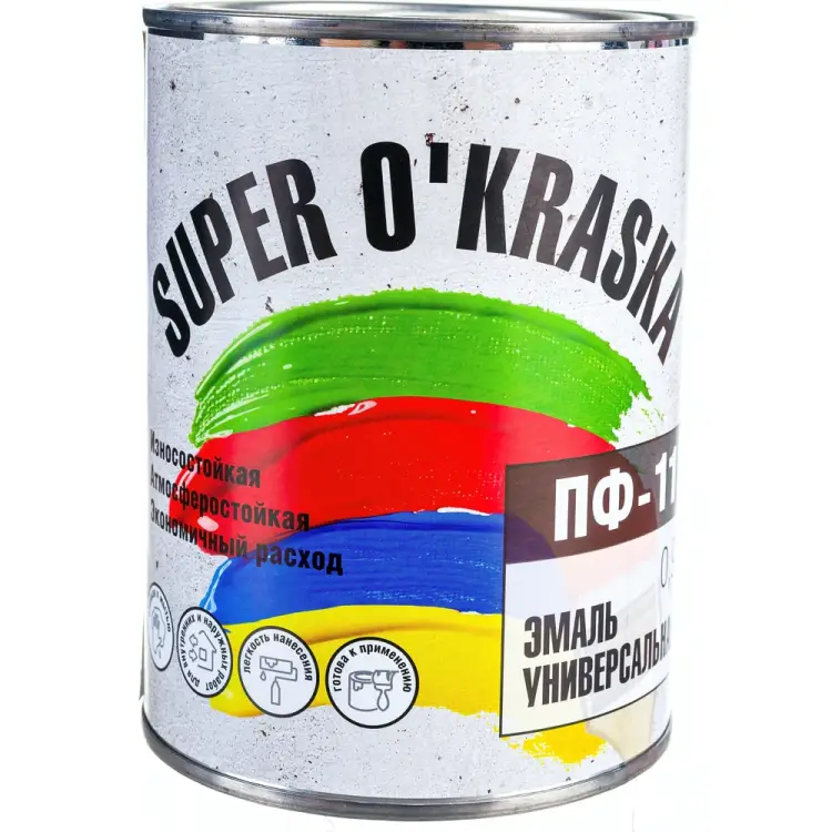 Эмаль super maler Красный 0,9кг Лк-00005654