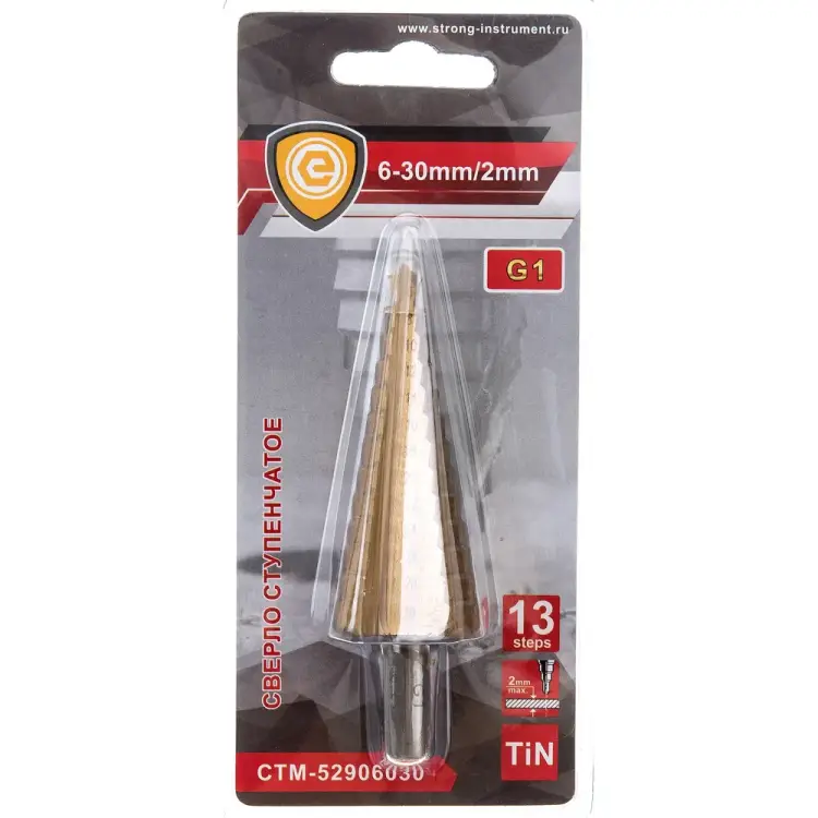 Ступенчатое сверло для цветных металлов Strong СТМ-52906030