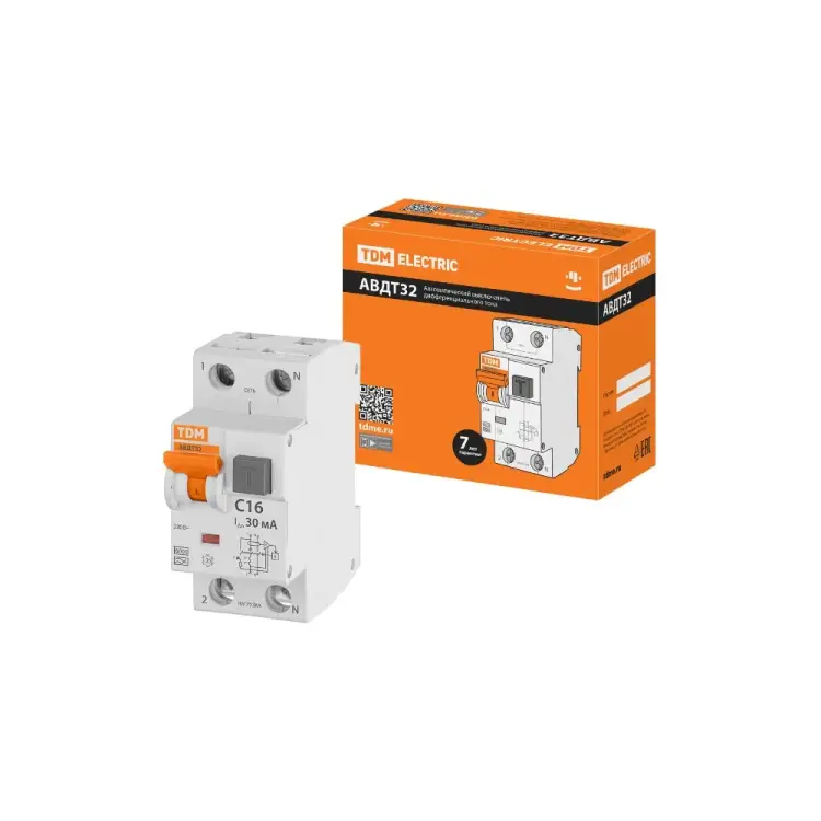Дифавтомат TDM ELECTRIC АВДТ 32 C16, 30 мА SQ0202-0030