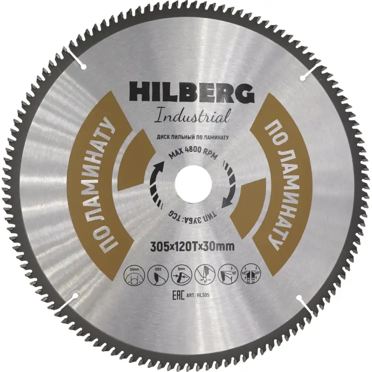 Пильный диск по ламинату Hilberg Hilberg Industrial HL305 Пильный диск по ламинату Hilberg Hilberg Industrial HL305
