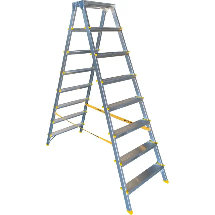 Двухсторонняя анодированная алюминиевая стремянка Алюмет APD9208 Двухсторонняя анодированная алюминиевая стремянка Алюмет APD9208