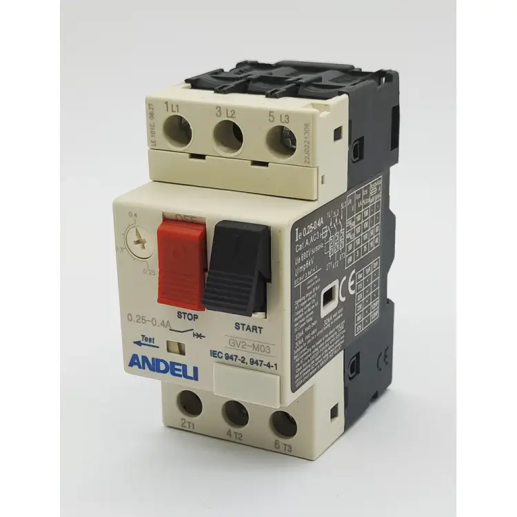 Пускатель ANDELI gv2-m03 0.25а~0.4а кнопочный ADL06-602
