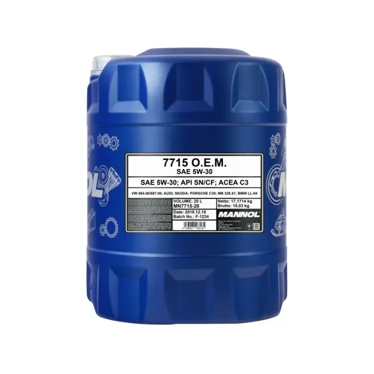 Синтетическое моторное масло MANNOL LONGLIFE 504/507 5W-30 7002