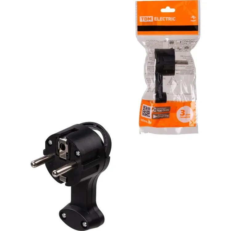Круглая плоская вилка TDM ELECTRIC SQ1806-0196