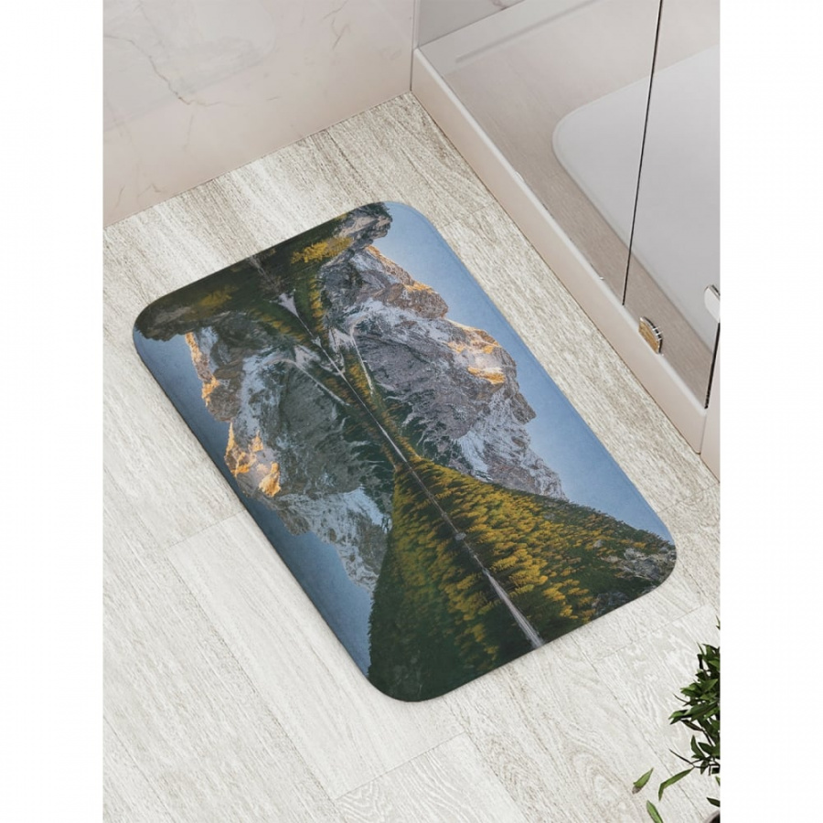 Противоскользящий коврик для ванной, сауны, бассейна JOYARTY Горная вершина в реке
