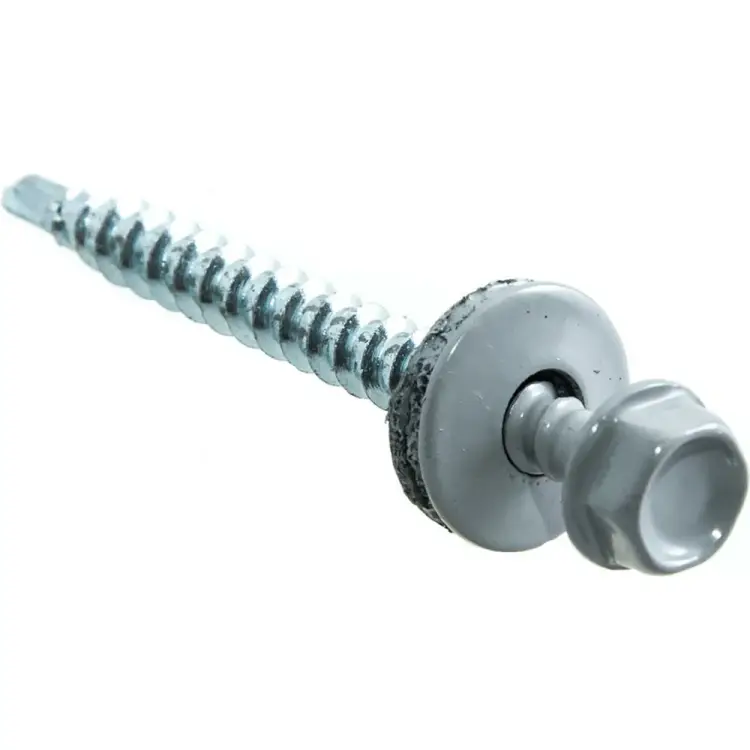 Кровельные саморезы Стройбат с буром 4,8x35 св.серые (250 шт.) 287330