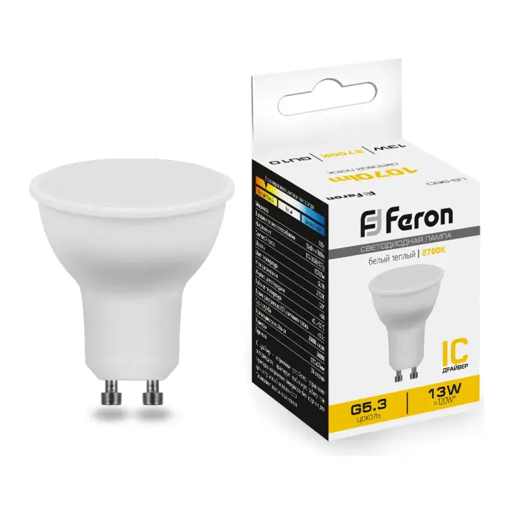 Светодиодная лампа FERON LB-960 MR16 GU10 13W 2700K 38191